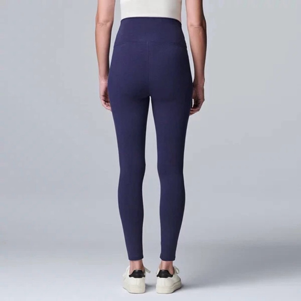 NWOT Simply Vera Vera Wang Deep Blue Leggings - Picture 2 of 4